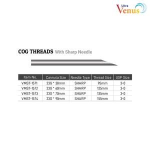 [Cog with Sharp Needle] Ultra Venus PDO Threads 20pcs/pack